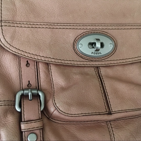 Fossil Messenger Bag Pink Satchel Crossbody - Picture 8 of 8